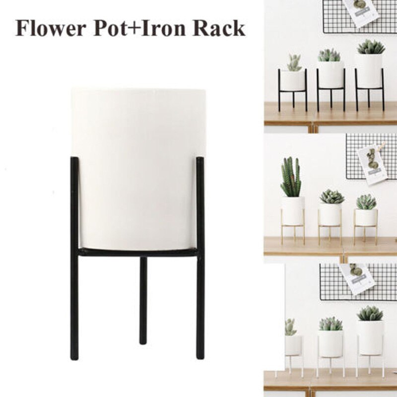 Mærke jern plante vase stå plantageholder holder keramisk blomst solid krukke hyldeholder have