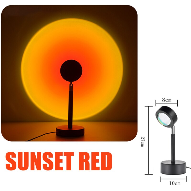 Applique murale à Led avec projecteur de couleur arc-en-ciel et USB, luminaire décoratif d'intérieur, idéal pour un salon ou une chambre à coucher: 8cm Sunset red
