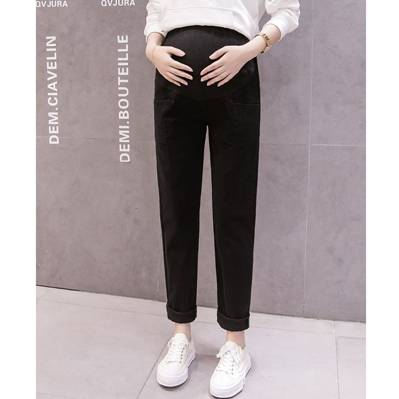 Pantalons sarouel pour femmes enceintes, vêtement de maternité ample, accessoire pour soins infirmiers, pantalon de grossesse, collection décontracté: Black / M