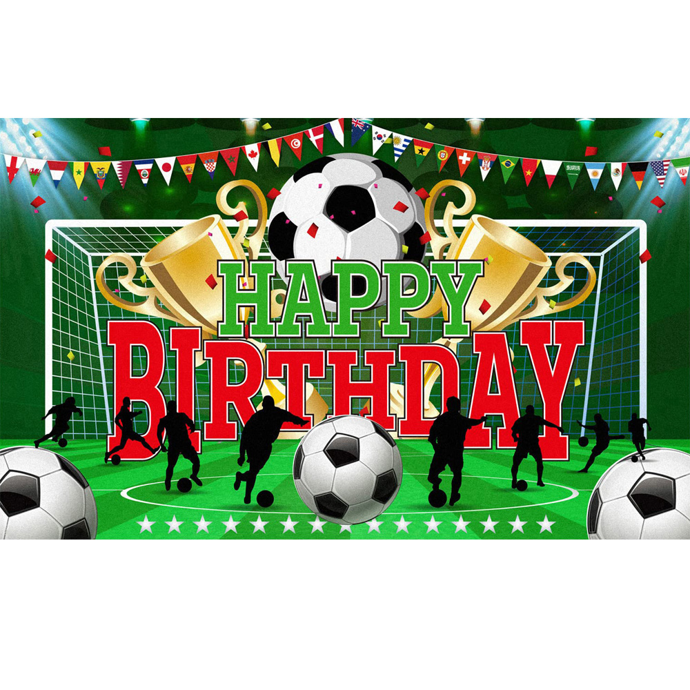 Soccer Birthday Party Backdrop Football Field Photo Background Soccer Theme Birthday Party Decorations: L / Olive