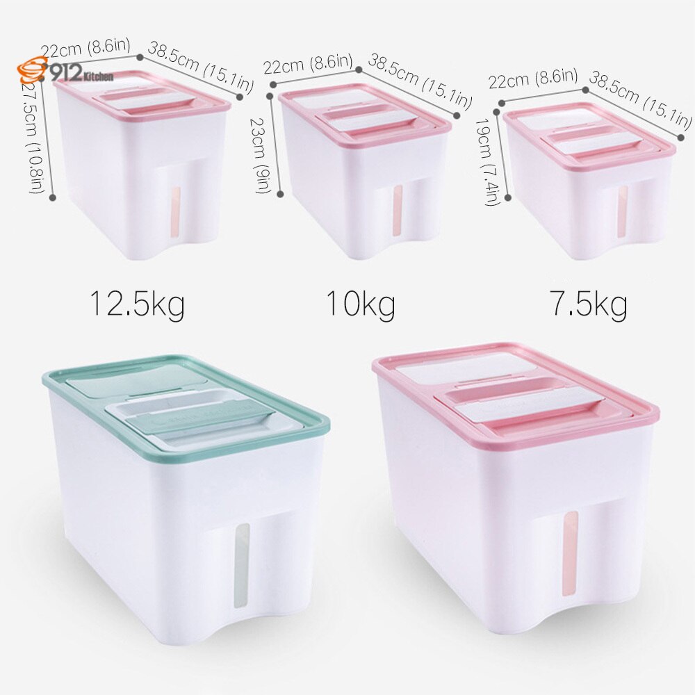 Plastikowy dyspenser płatków zbożowych zestaw 25Kg schowek robić kuchni robić jedzenia dozownik ziarna ryżu organizator ziarna puszki robić przechowywania słoiki robić magazynowania