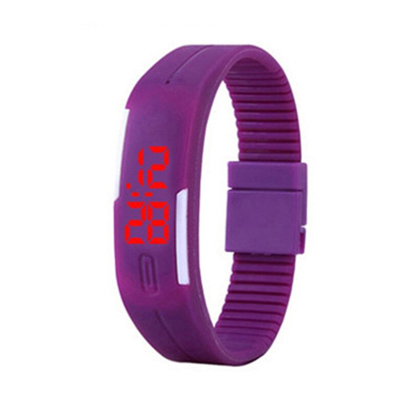 Led digital sport børne ur slik farve børn børn ure fødselsdag til drenge piger ur gummi led børn ure: Lilla