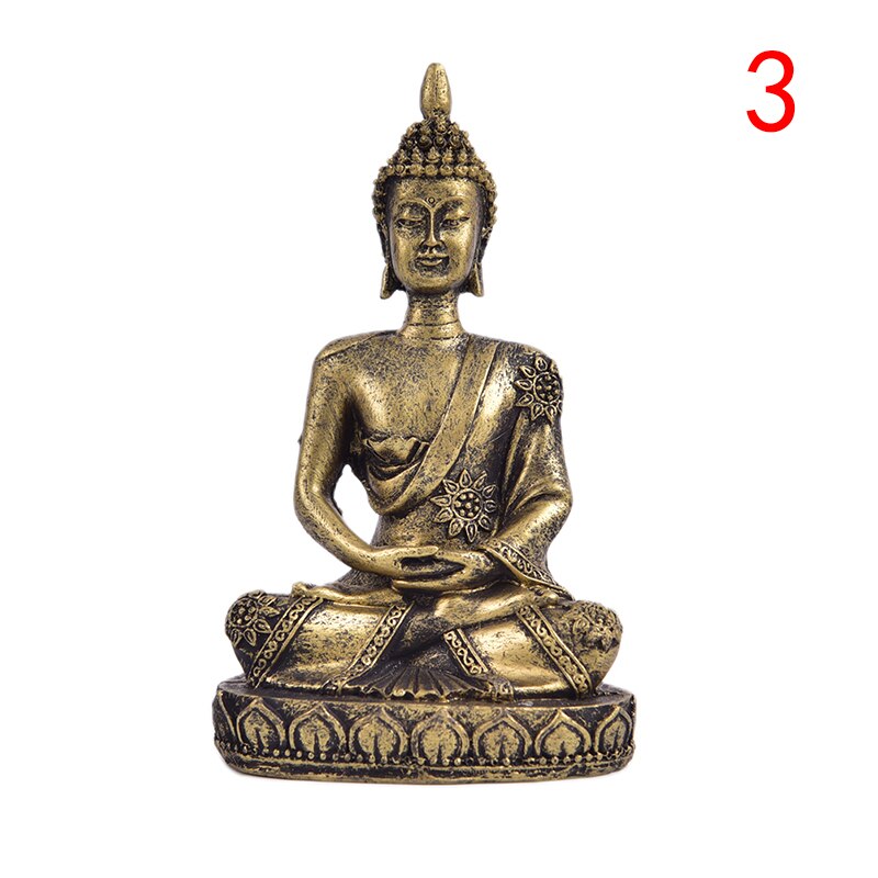 Buddha Statue Natur Sandstein Thailand Buddha Skulptur Hindu Fengshui Figur Meditation Miniatur Wohnkultur: N3