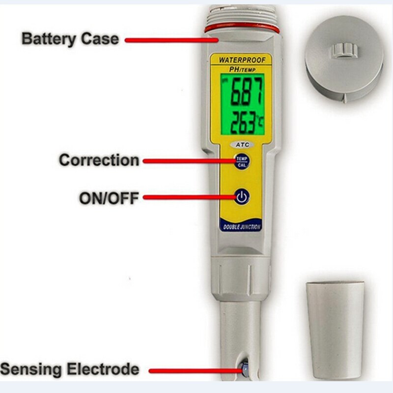 Water pH Analysis Device IP65 Waterproof Acidity Equipment Electrode Sensor For Aquarium Pool SPA PH Meter