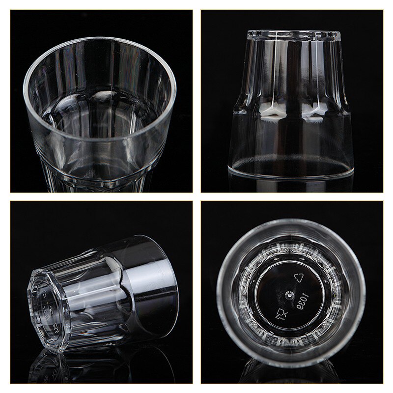 Daily Use Plastic Unbreakable Cups for Party Bar Family Stackable Juice Glasses Set Drinking Glasses For Soda Milk Beer Spirits
