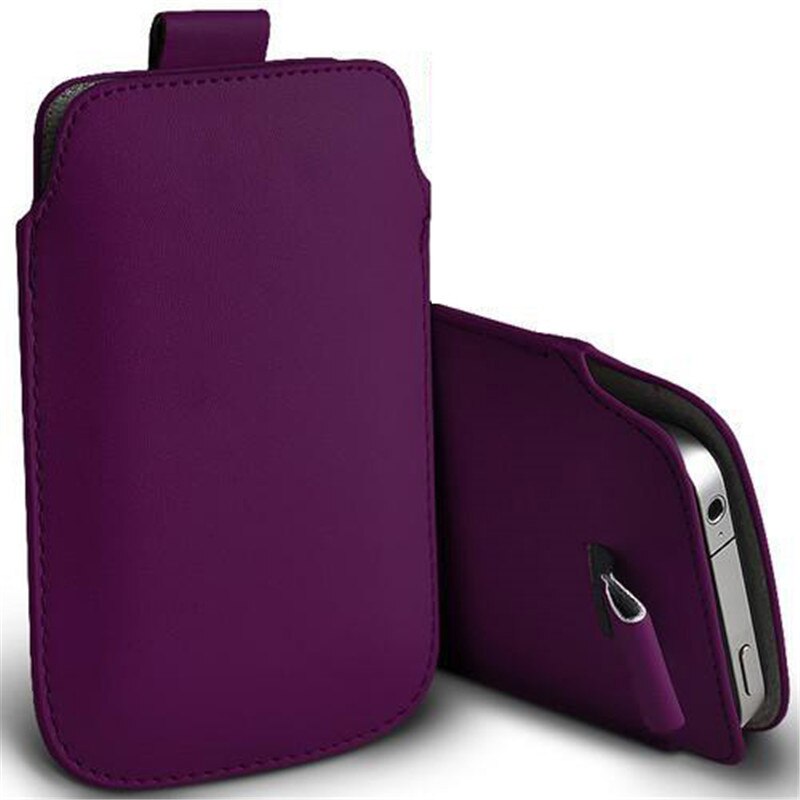 Voor Huawei Honor 8X Case Pocket Touw Holster Pull Tab Sleeve Pouch Case Cover Voor Huawei Honor 8X8 X Leather Capa Honor X8 Case: dark purple