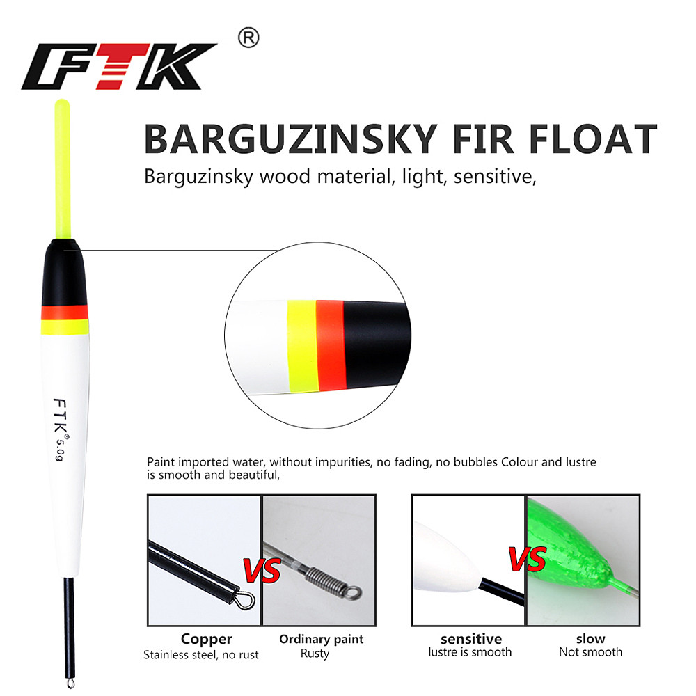 Boya flotante para pesca de carpa, 5 unidades, 2g, 3g, 4g, 5g, Fir Bobber, 15,5-17cm, palo ligero