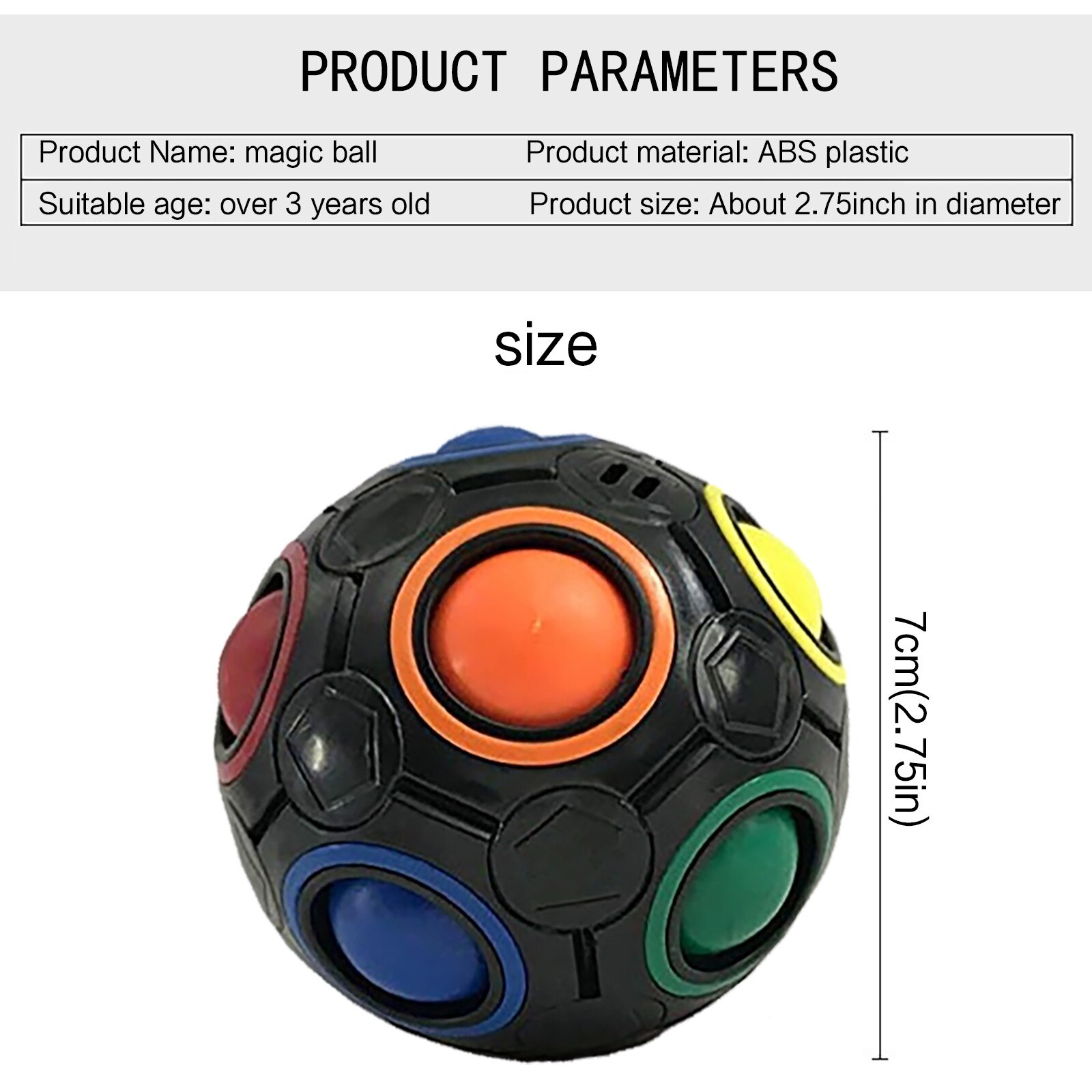 Xmas Stress Reliever Magic Rainbow Bal Fun Plastic Puzzel Onderwijs Speelgoed