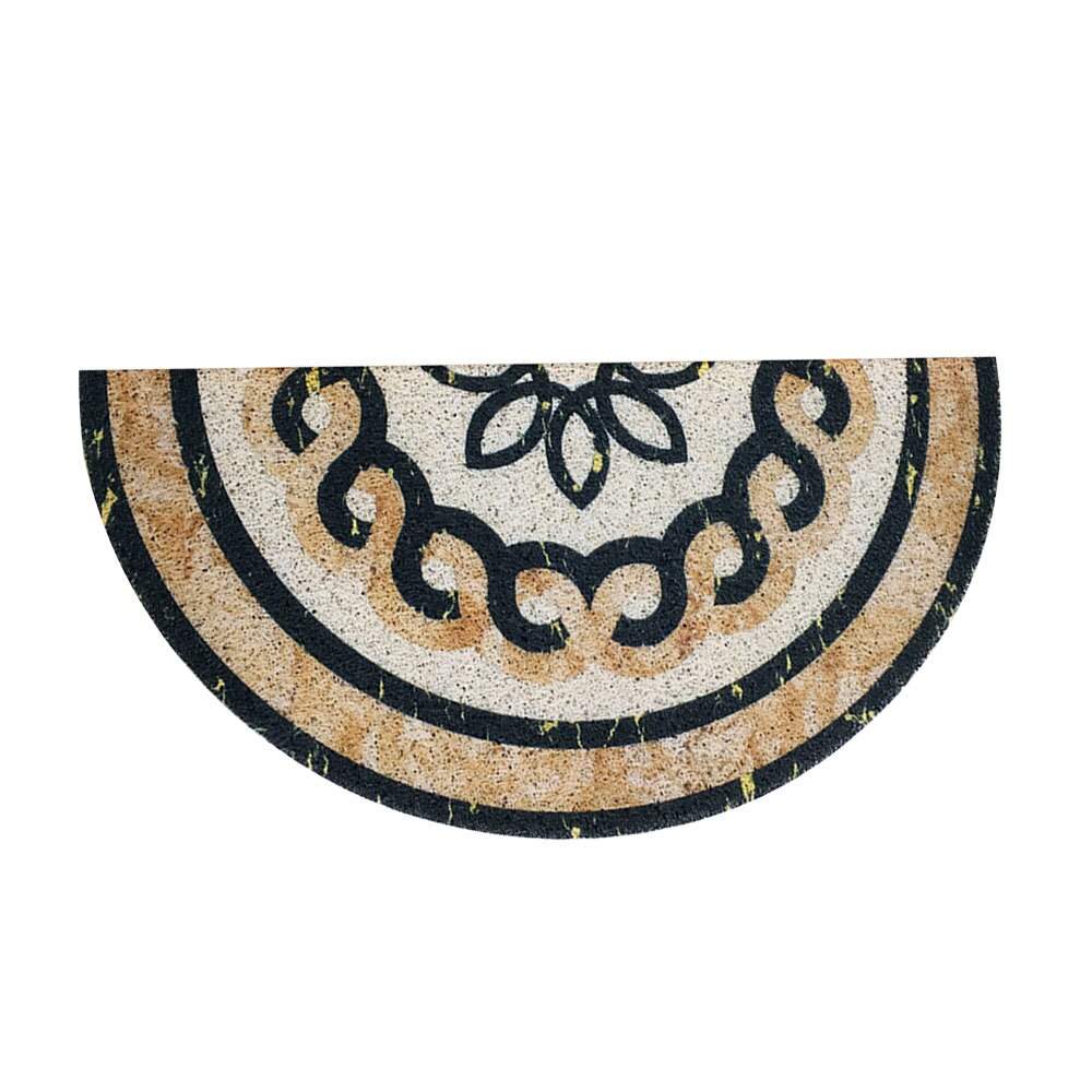 Tapis d'extérieur demi-rond en motif de marbre | Tapis noir absorbant l'eau, tapis de salle de bains antidérapants, tapis de portes décoratifs pour la maison: B