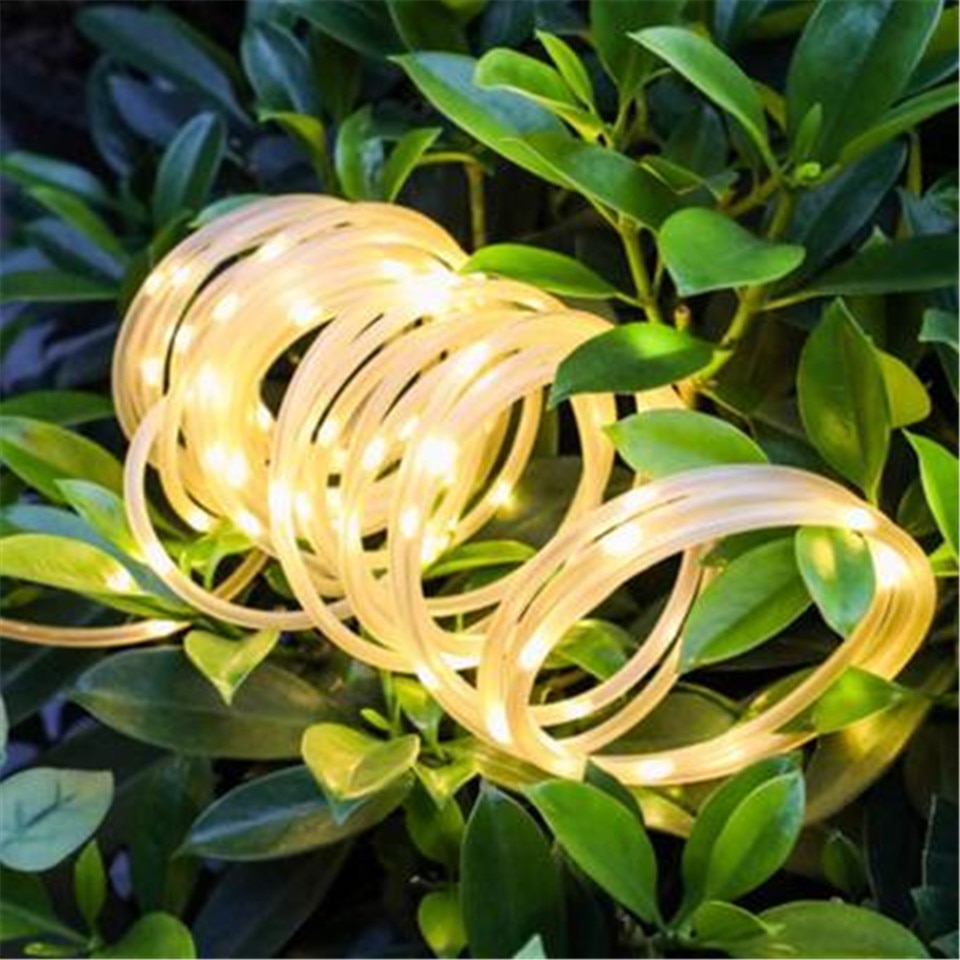 10m 100 leds koppartråd lampa trädgård födelsedag fjärr batteri bröllop utomhus fest rör ljus slang lampa lykta