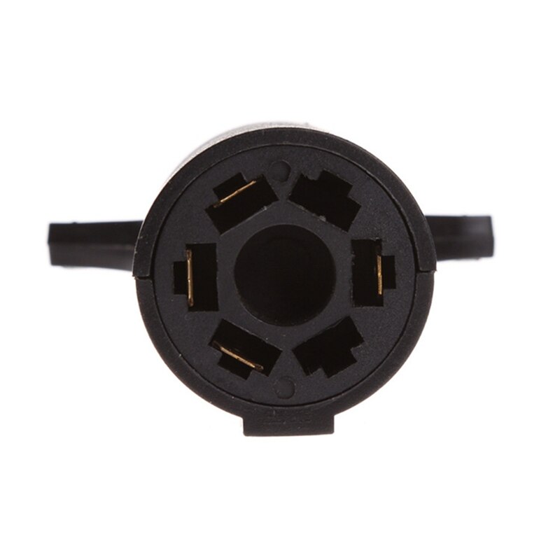 Black 7 Way Round to 4 Pin Flat Trailer Connector Adapter Plug Truck Accessories Trailer Parts