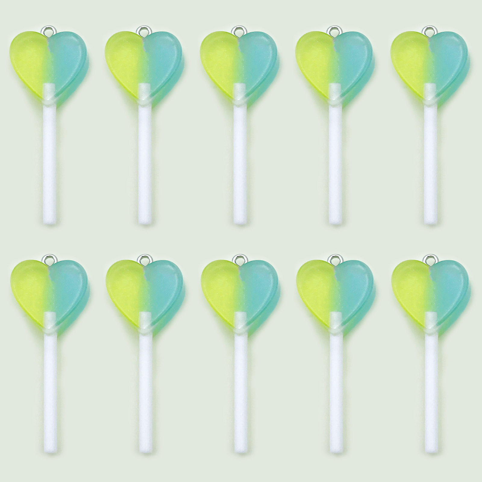 6/10 Uds. De abalorios de piruleta de comida de imitación de resina colorida para hacer joyería hecha a mano, accesorios, collar, pulsera, pendientes: orange