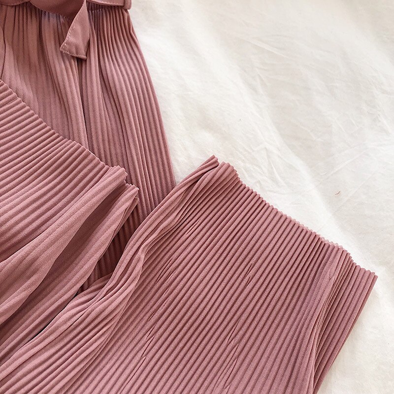 Women's Casual Wide Leg Pants - High Waist Belted Pleated Trousers for Summer