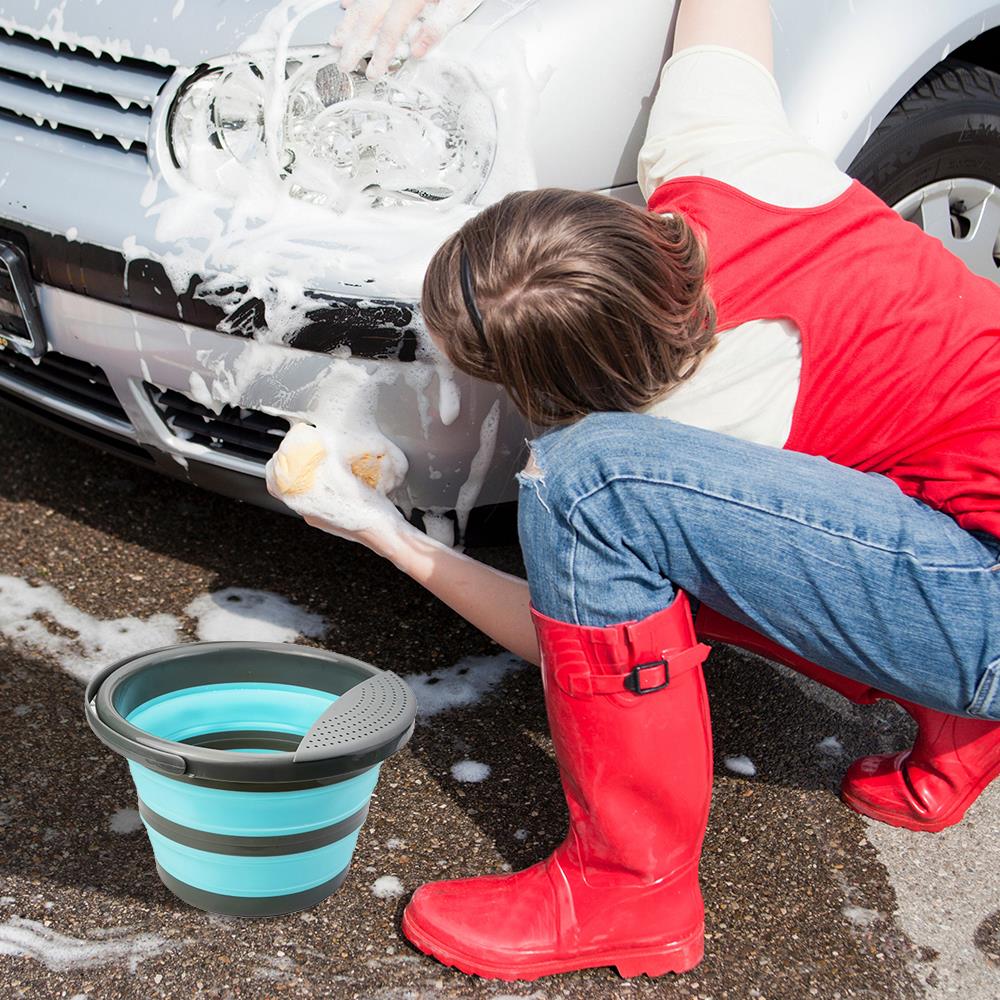 Sammenklappelig spand bærbar sammenklappelig spand vandspandbeholder med robust håndtag til backpacking camping udendørs 4l/10l