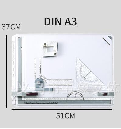 A4 Multifunctionele Tekentafel Gereedschappen Tekentafel Verstelbare Parallel Met Clear Regel Grafische Hoek Meting: A3