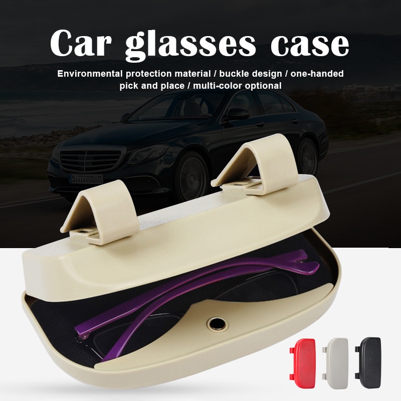 Universele Auto Visor Zonnebril Case Clip In Stijl Bril Storage Case Een Hand Bedienen Auto Styling