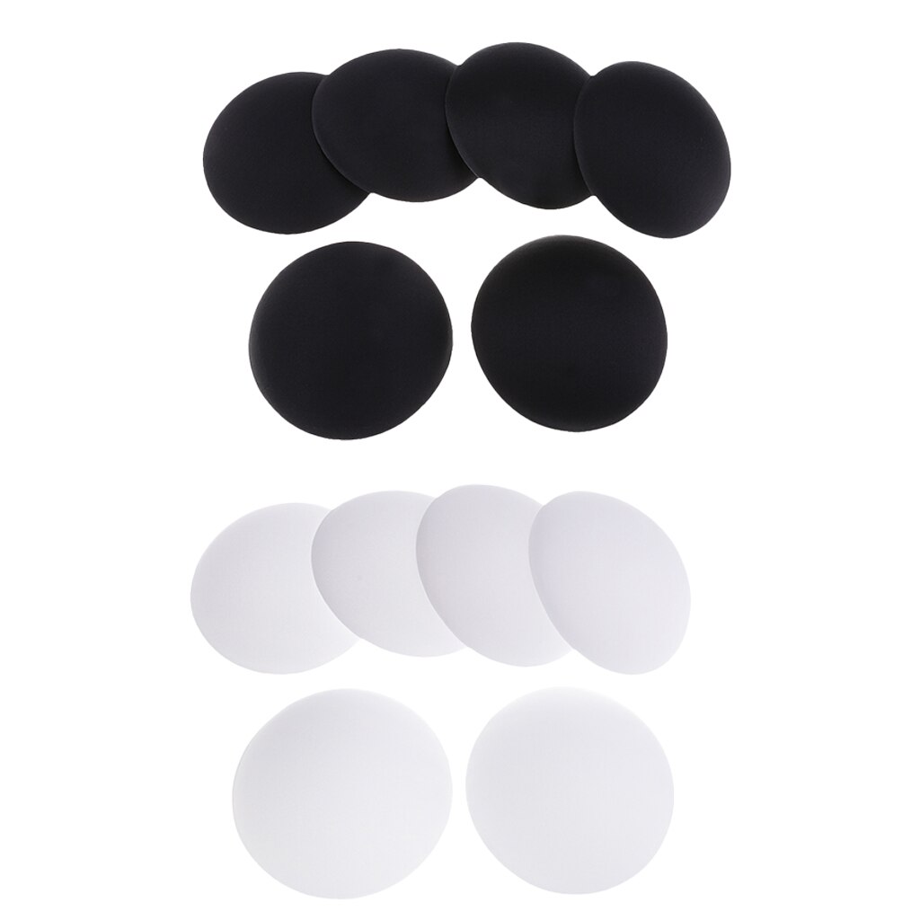 6 Pairs Bra Pads Bikini Inserts Spons Vrouwen Badpak Padding Spons Foam Borst Enhancer Zwart + Wit