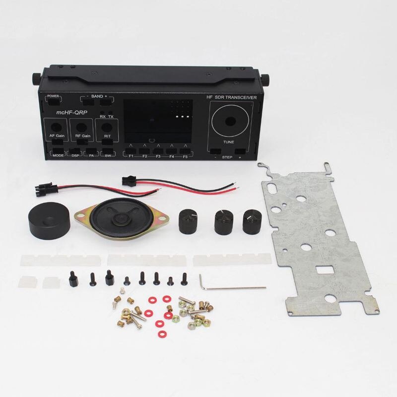 Funda carcasa de aluminio botón DIY Kits para mcHF SDR Radio UI RF 0,4 0,5 + placa protectora + altavoz + mango