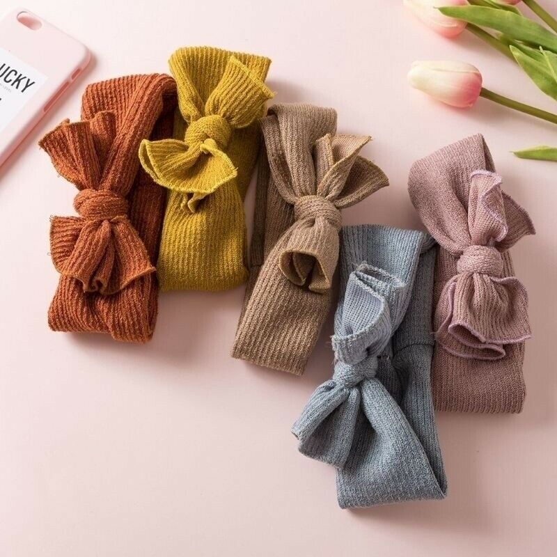Leuke Baby Peuter Meisjes Kids Hoofdbanden Mooie Bunny Konijn Boog Knoop Tulband Hoofddeksels Headwrap Katoen Meisjes Tie Boog Haar Band
