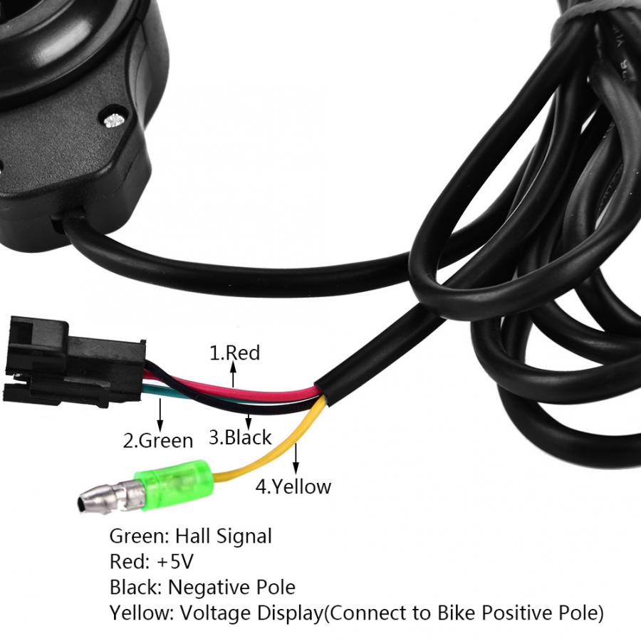 12-99v e-bike polegar acelerador com display lcd scooter elétrico guiador preto polegar apertos de acelerador para bicicleta elétrica acessório
