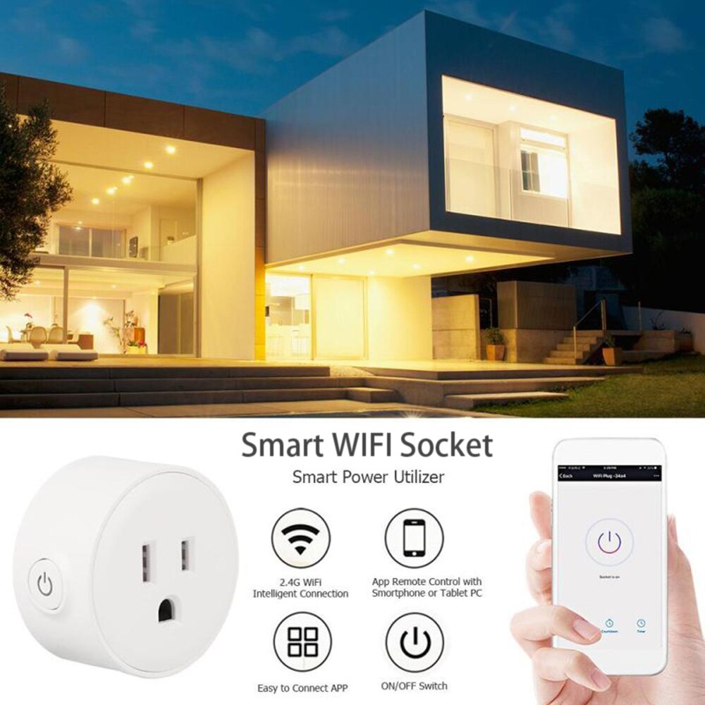 Wifi Smart Plug Enabled Socket App Remote Control Wireless Portable Automatic Timer Sockets Compatible with Alexa Google Home