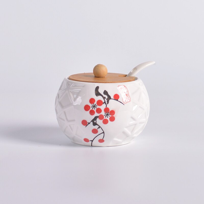 NEWYEARNEW Ceramic Spice Storage Bottles Jars Kitchen Tools Set Japanese-Style Combination Herb Home Wedding
