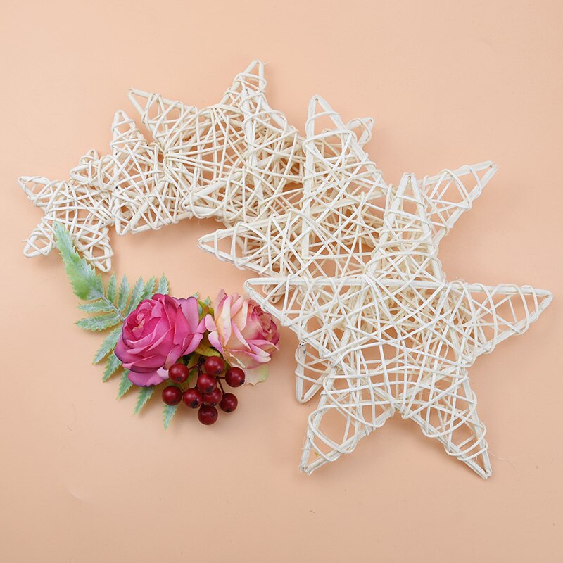Kunstplanten Ster Kransen Bruiloft Decoratieve Bloem Kerst Ornament Rotan Krans Deur Opknoping Diy Box Home Decor