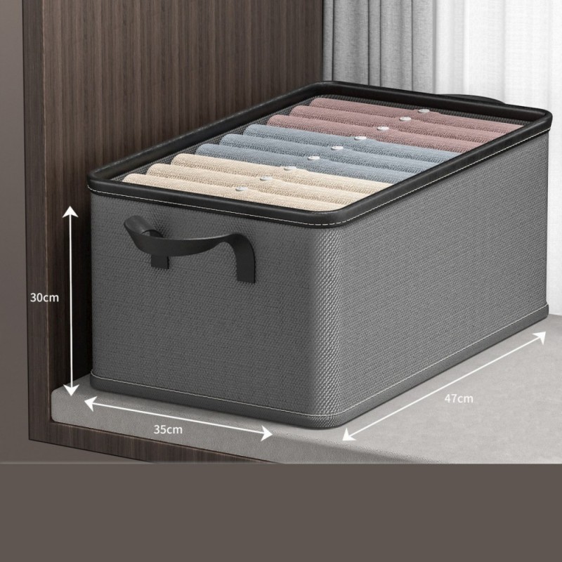 Foldable Home Storage Box Clothes Trousers Home Multi-functional Compartment Drawer Wardrobe Soild Color Storage Boxes: Brown