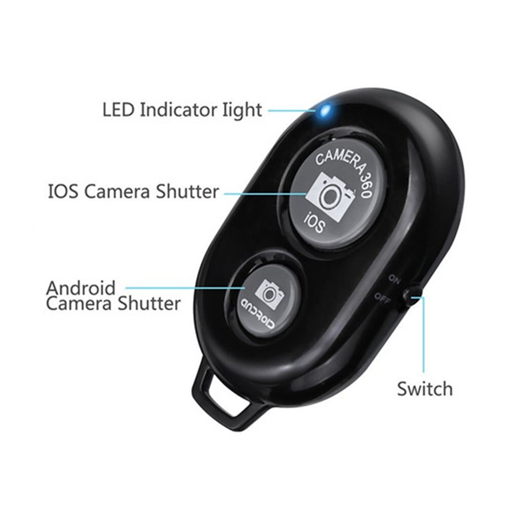 Bouton d'obturateur à retardateur pour téléphone sans fil pour iphone 7, perche à selfie, déclencheur, télécommande sans fil