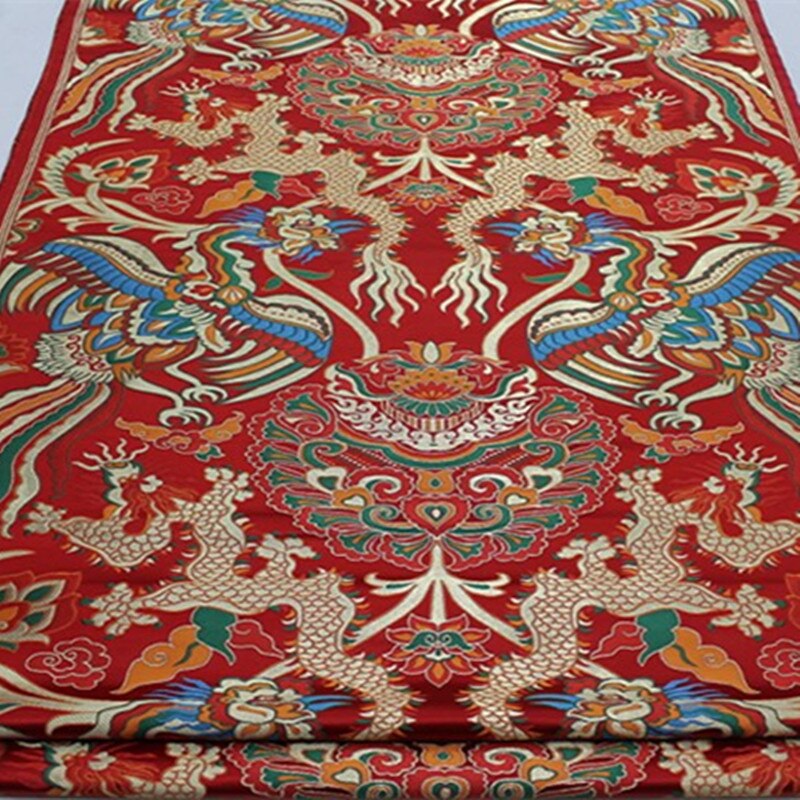 CF568 dragón y Fénix brocado de seda de jacquard tela china vestido cheongsam tela Boda China tela de vestido telas de seda