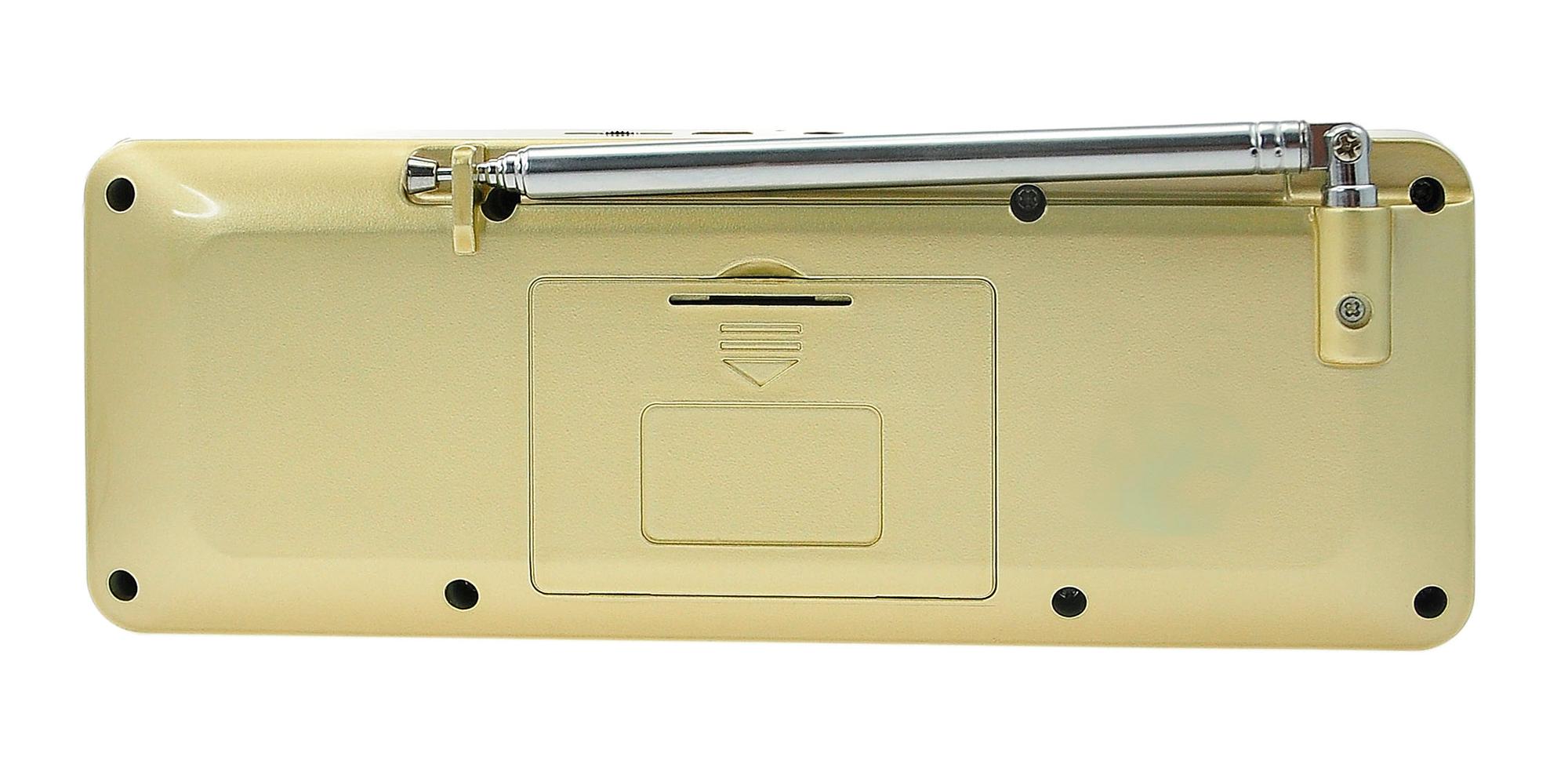 EONKO L-288AMBT Super Bass Bluetooth AM FM Radio with TF USB AUX Handsfree LED Display: Golden