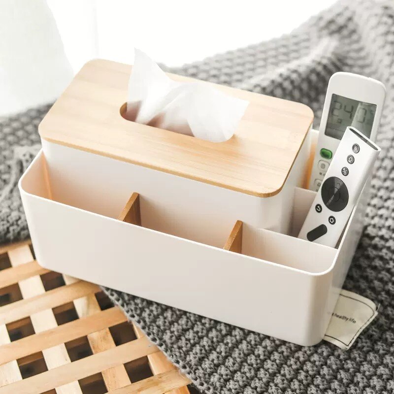 Huis Keuken Tissue Doos Houten Plastic Servet Houders Multifunctionele Tissue Buis Cosmetische Afstandsbediening Opbergdoos