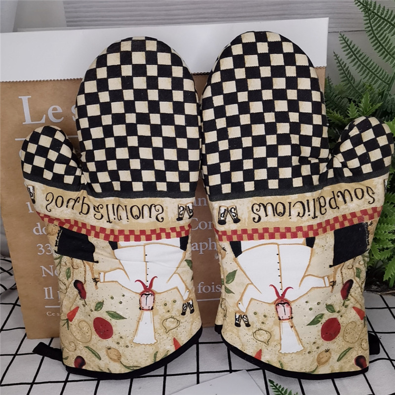 1Pc 18x33cm Baumwolle Bunte Gedruckt Backofen Handschuhe Backen Anti-Heißen Handschuh Pad Mikrowelle Isolierung Küche werkzeug: Stil 5