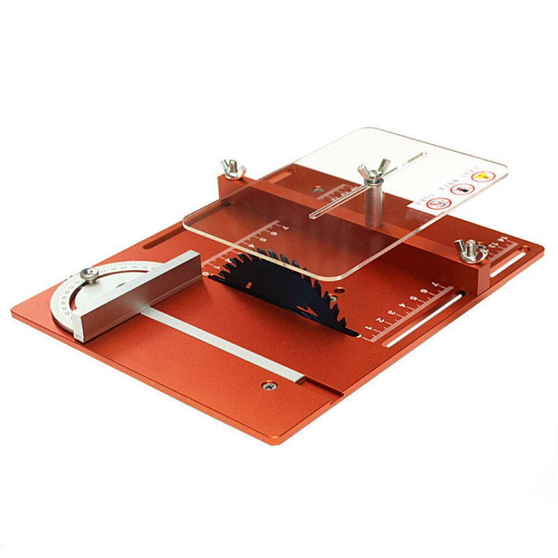 Woodworking Circular Saw Clearance Insert Cover Plate Mini Table Saw Flip Board with Miter Gauge Guide Set Workbench DIY Tools