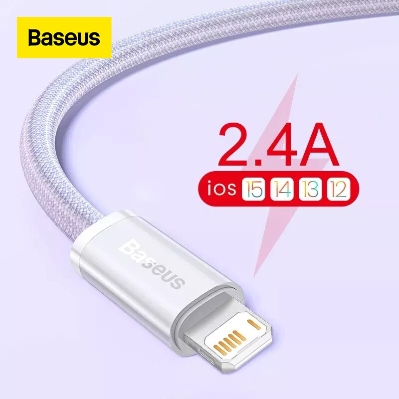 Baseus Usb Kabel Voor Iphone 13 12 11 Pro Max X Xs Xr 8 7 2.4A Snel Opladen Telefoon Data draad Koord Voor Ipad Usb Lader Kabel
