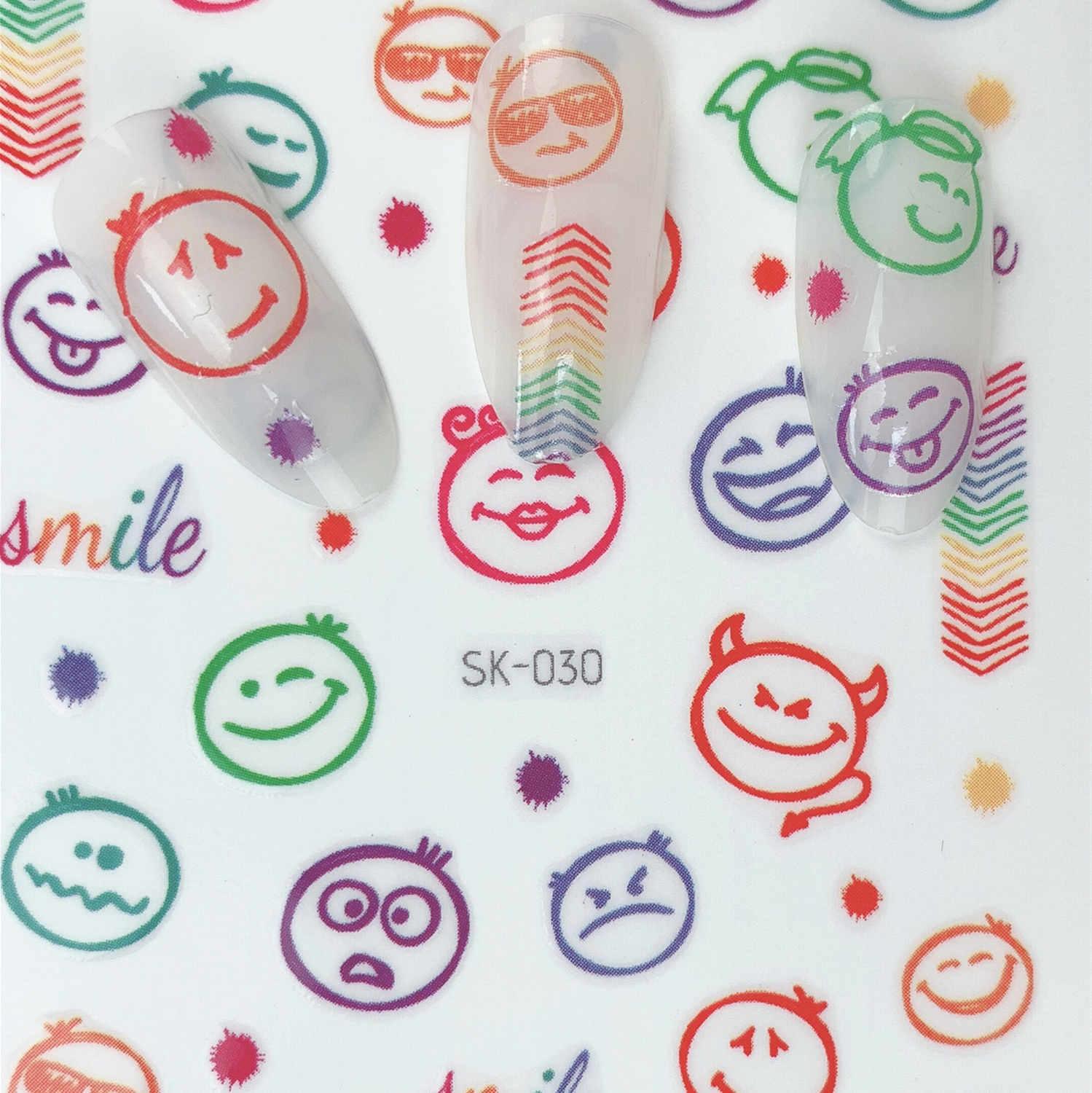 1 stuk zelfklevende nagelstickers uit de hyuna-serie met eipatroon, nageltips, 3d manicurestickers, nageldecoratietools in regenboogkleuren.: Sk -030