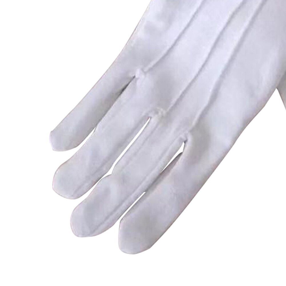 Men Cotton White Tuxedo Gloves Formal Uniform Guard Band Butler Unisex Gloves Parade Dress Uniform Guard Gloves