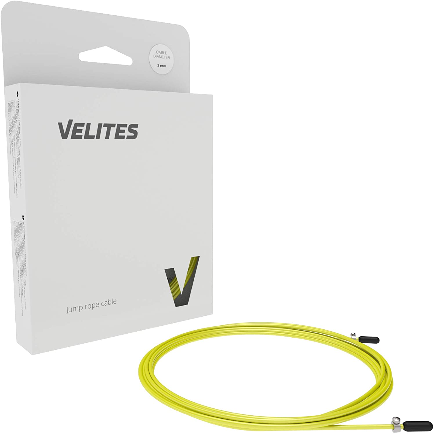Velites Cable para Comba de Saltar de Crossfit, Gimnasio, Fitness y Boxeo |PVC Amarillo y Acero 2mm|Compatible con otras marcas