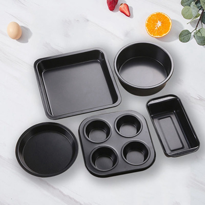 ! Bakken Pan Set 5 Stuk Non-stick Bakken Set Met Muffin Brood Brood Vierkante Ronde Pizza Pan