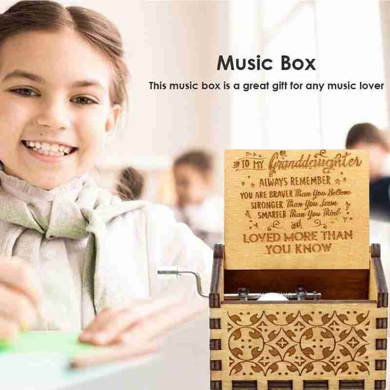 Hand-operated Wooden Music Box, Classical Carving Crafts, Home Decorations L2P3