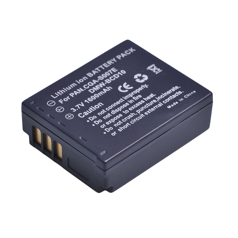 S007E CGA-S007 Li-ion Battery For Panasonic Lumix DMC TZ50 TZ15 TZ1 TZ2 TZ3 TZ4 TZ5 DMC-TZ2EB-S DMW-BDC10: WHITE