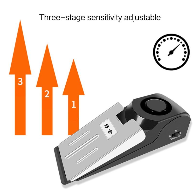 120dB Door Stop Alarm Portable Vibration Alert Burglar Security Door Stopper Blocking System for Home Travel Wireless Safety Too