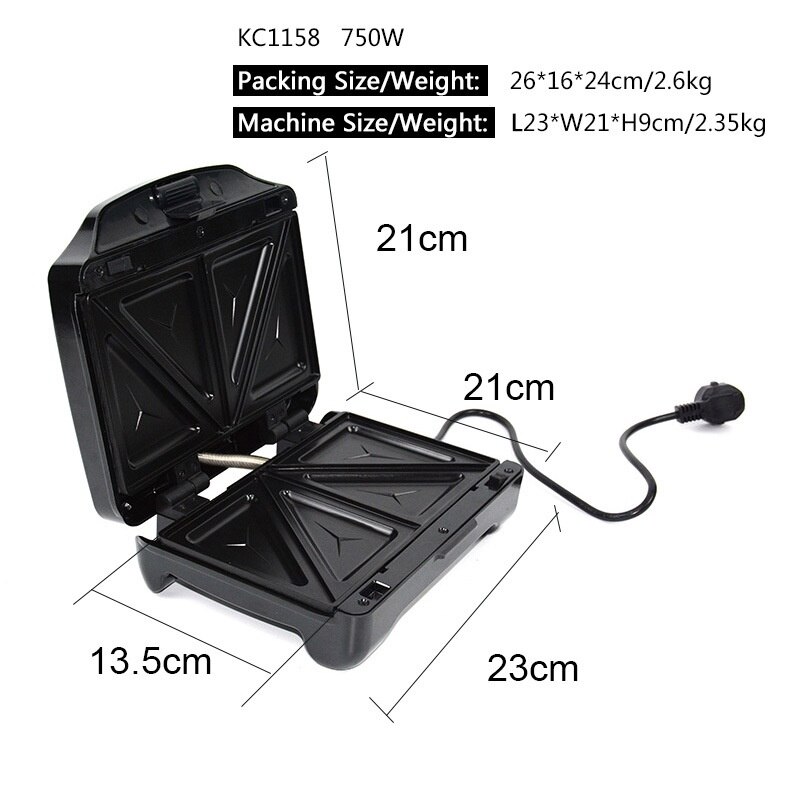 Domu toster europejski 3-w-1 toster ze stali nierdzewnej wielofunkcyjny kanapka BreakfastWaffle maszyna robić