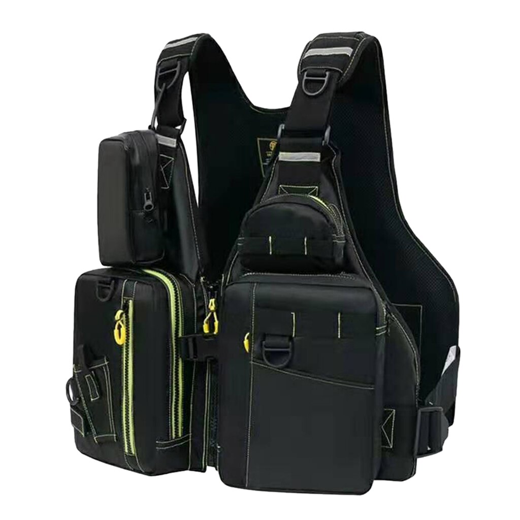 1 Piece Adult Universal Ski Vest Adjustable Kayak Fishing Vest Clothes Journalists Vest Multi-pockets Outdoor Work Jacket Hiking