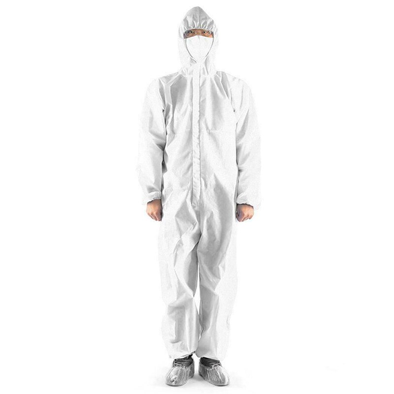 Engangs engangs vandtæt olieresistent beskyttelsesdragt til spary maling dekorere tøj overalls arbejdstøj: Hvid / Xl