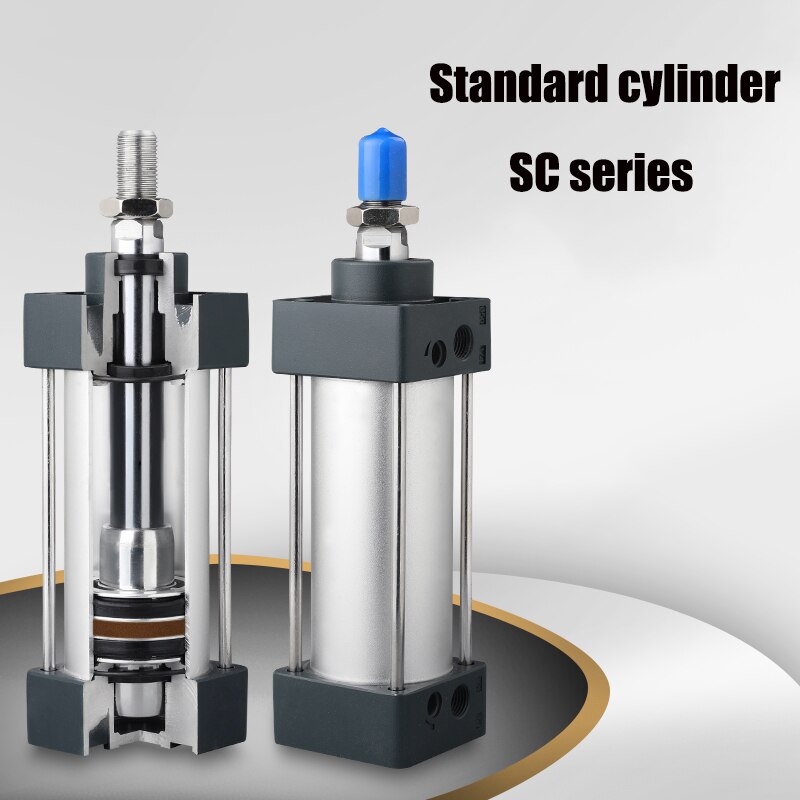 Kleine standard zylinder 32/40/63mm durchmesser dual wirkenden zylinder SC 50/75/100/125/150 push-rod/175/200/250/300mm hub
