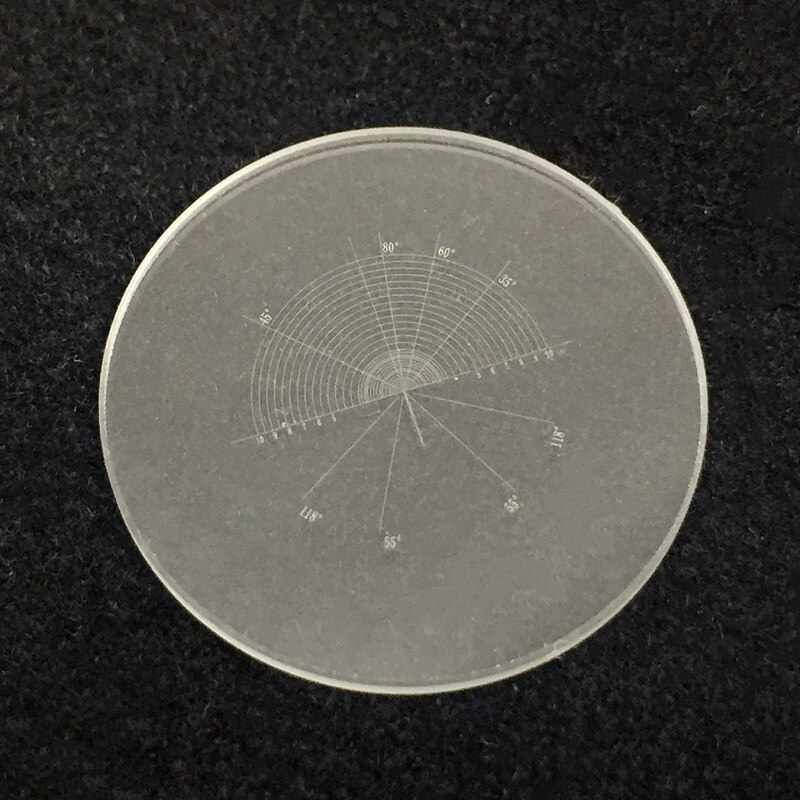 980 Tilt Graticule Semicircle Range Deflection Fan Rulers Microscope Micrometer with Angle Reticle