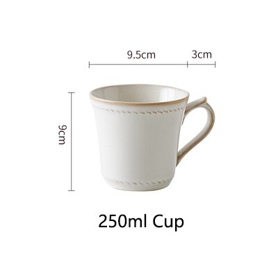 Retro Embossing Bone China Dinner Plates Flower Shape Wedding White Charger Plate Bowls Dishes and Plates Sets Kitchen Supplies: 250ml Cup