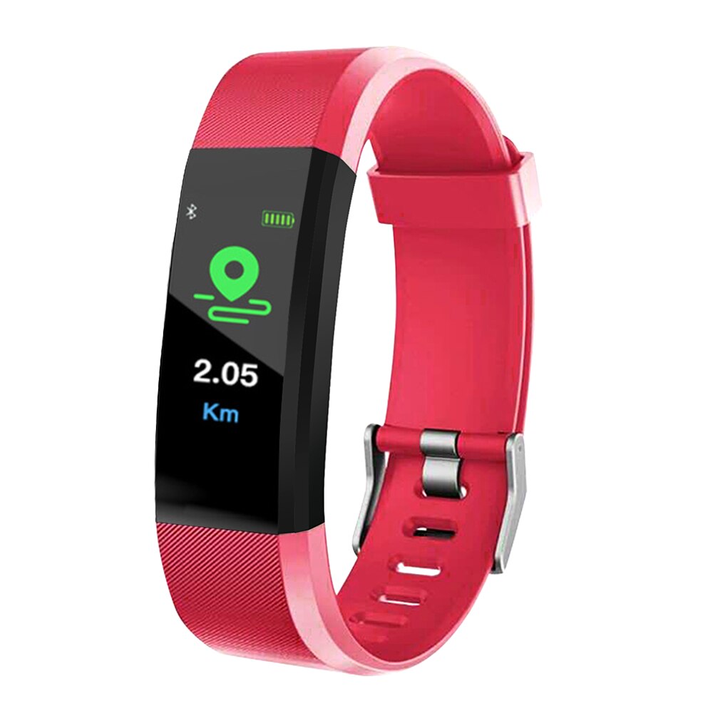 Relógio inteligente, smartwatch 115 plus, fitness, monitoramento de saúde, frequência cardíaca, pulseira monitoradora, à prova d&#39;água: RED