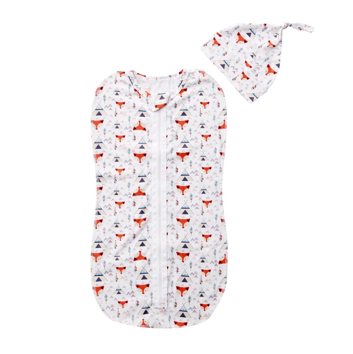 Pudcoco – couverture imprimée en coton pour -né, sac de couchage à fermeture éclair pour bébé, garçon et fille, 2 pièces, taille 0-6M: I / 6M